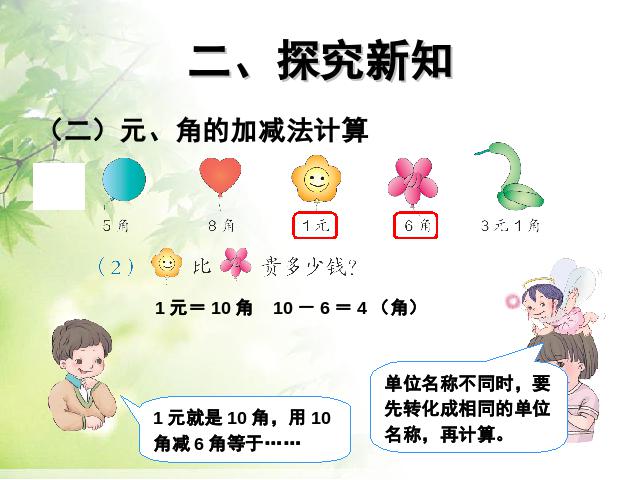 一年级下册数学（人教版）《认识人民币：简单的计算》(数学)第7页