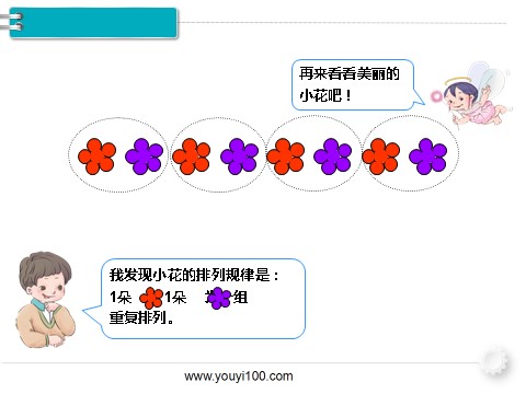 一年级下册数学（人教版）第1课时  找规律（1）第6页