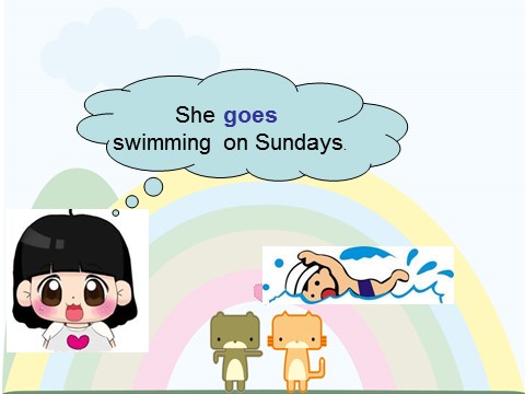 二年级上册英语（外研一起点）Module 8 Unit 1 She goes swimming 课件 2第9页