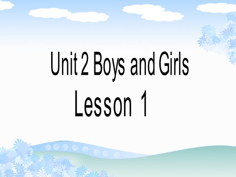 二年级上册英语（SL版）Unit 2 Boys and Girls Lesson 1 课件2第1页