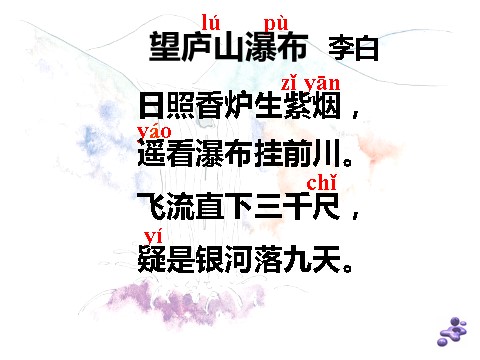 二年级上册语文（课堂教学课件4）望庐山瀑布第9页