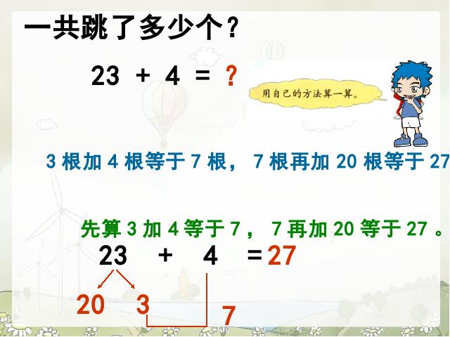 二年级上册数学（人教版）数学《两位数加一位数(不进位加)》（）第8页