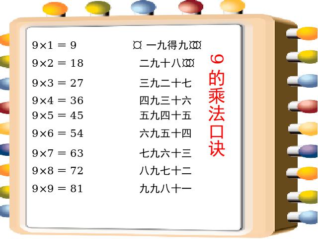 二年级上册数学（人教版）《9的乘法口诀》(数学)第4页