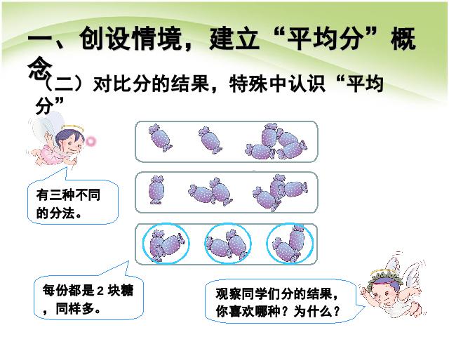 二年级下册数学（人教版）数学《表内除法(一):平均分(1)》第3页