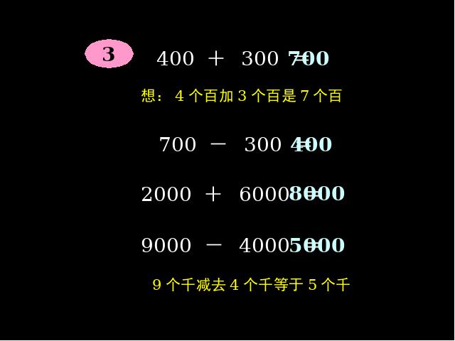 二年级下册数学（人教版）数学第七单元(2014版)-《万以内数的认识――整百整千加减第4页