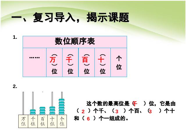 二年级下册数学（人教版）万以内数的认识:读数和写数(数学)第2页