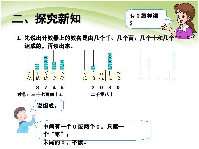 二年级下册数学（人教版）万以内数的认识:读数和写数(数学)第4页