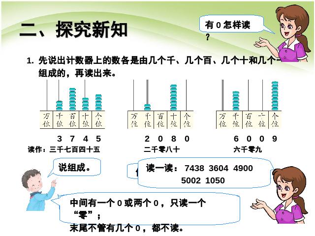 二年级下册数学（人教版）万以内数的认识:读数和写数(数学)第5页