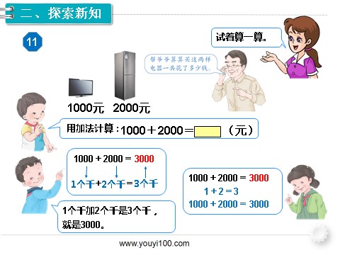 二年级下册数学（人教版）第11课时  整百、整千数加减法（1）第4页