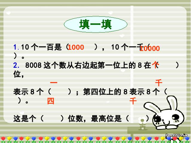 二年级下册数学（人教版）《万以内数的认识：整理和复习》(数学下第6页