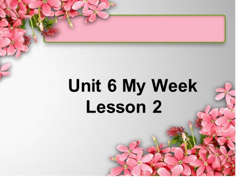 二年级下册英语（SL版）Unit 6 My Week Lesson 2 课件 2第1页