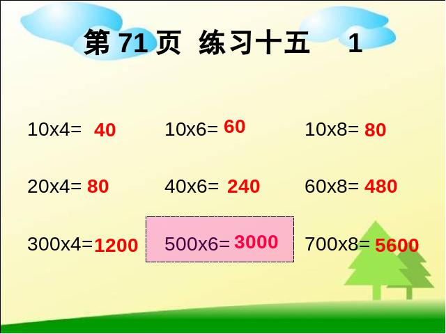 三年级上册数学（人教版）数学《多位数乘一位数口算乘法》（）第5页