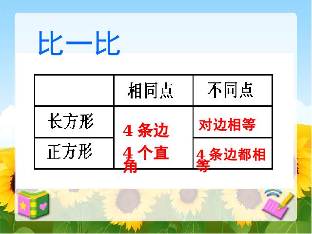 三年级上册数学（人教版）《长方形和正方形的认识》(数学人第5页