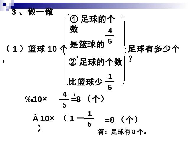 三年级上册数学（人教版）《分数的简单应用》ppt数学课件下载第8页