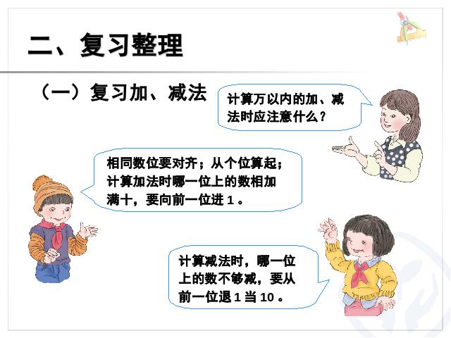 三年级上册数学（人教版）数学加、减法与乘法期末总复习第3页