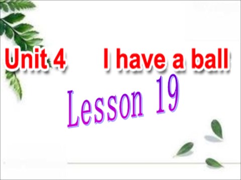 三年级上册英语（精通版）Unit 4 I have a ball Lesson 19 课件3第1页
