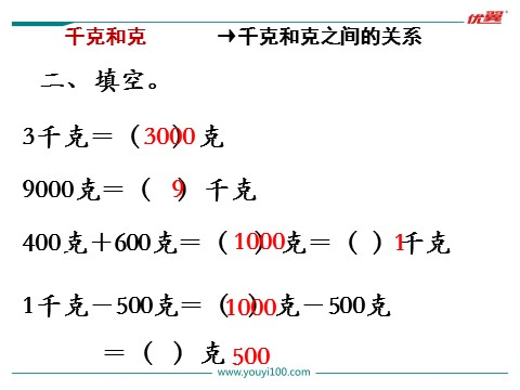 三年级上册数学（苏教版）第4课时 千克和克补充练习第4页