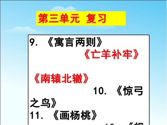 三年级下册语文（旧人教版）语文《第三单元复习》优秀获奖第1页