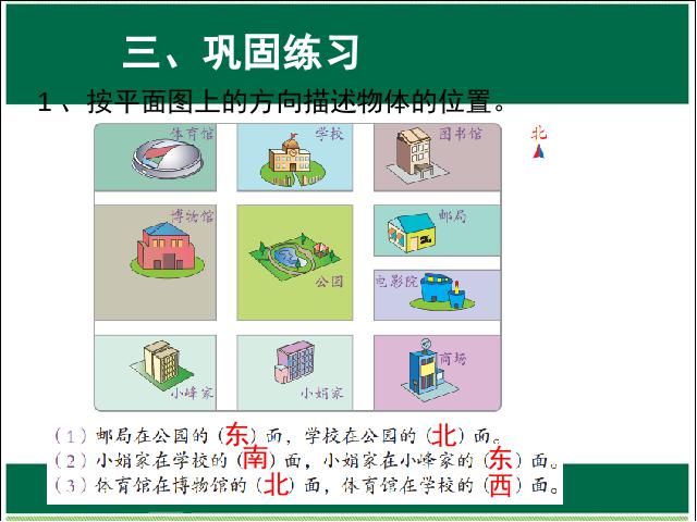 三年级下册数学（人教版）数学《位置与方向(一)简单的平面图》第10页