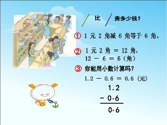 三年级下册数学（人教版）数学精品《简单的小数加、减法》第3页