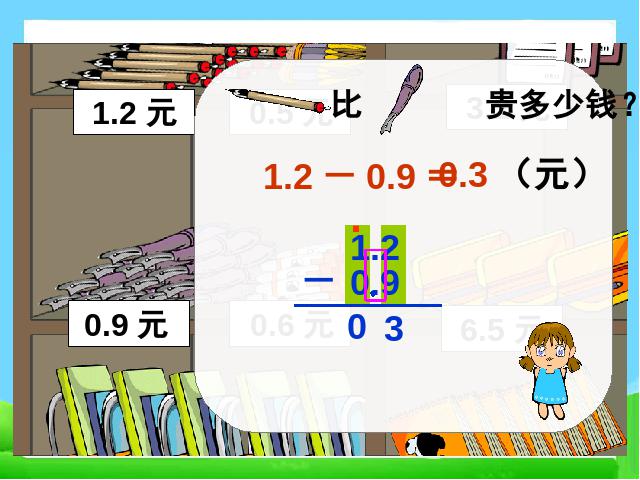 三年级下册数学（人教版）数学《简单的小数加、减法》课件ppt第5页