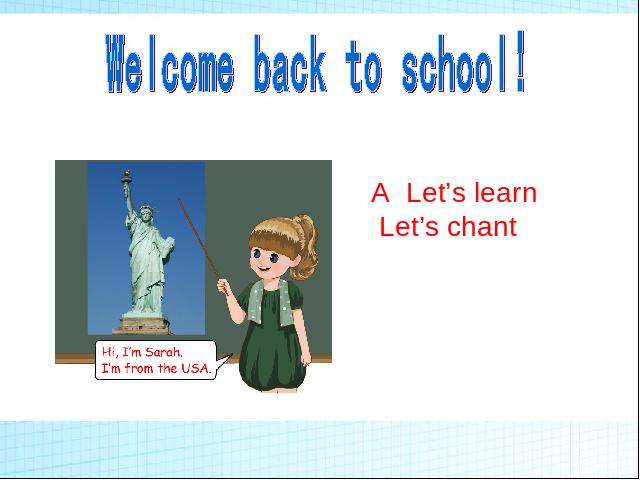 三年级下册英语(PEP版)新版Welcome back to school A let's learn课件ppt第1页