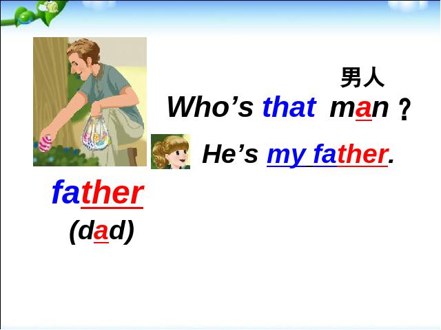 三年级下册英语(PEP版)pep新版英语Unit2 My family B let's learn课件ppt第2页