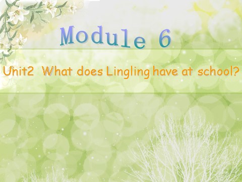 三年级下册英语（外研版三起点）教研课Unit2 What does Lingling have at schoolppt课件第1页