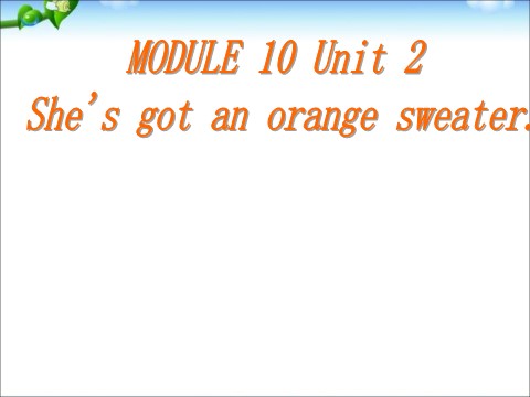 三年级下册英语（外研版三起点）公开课Module10 Unit2 She's got an orange sweaterppt课件第1页