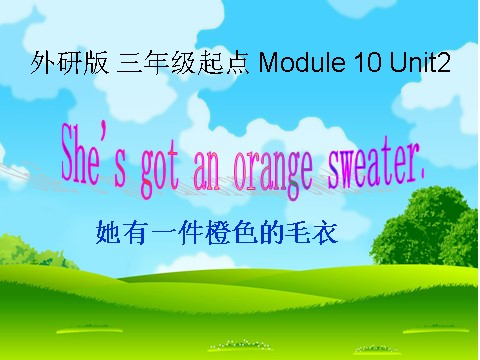 三年级下册英语（外研版三起点）优质课Module10 Unit2 She's got an orange sweaterppt课件第1页
