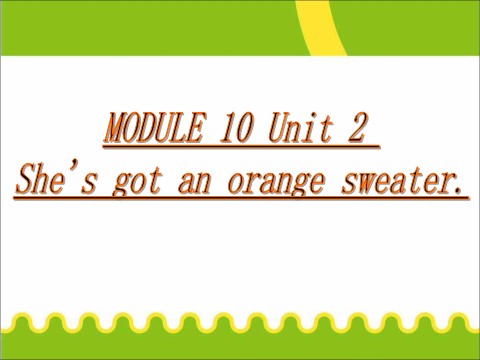 三年级下册英语（外研版三起点）外研版Module10 Unit2 She's got an orange sweaterppt课件第1页