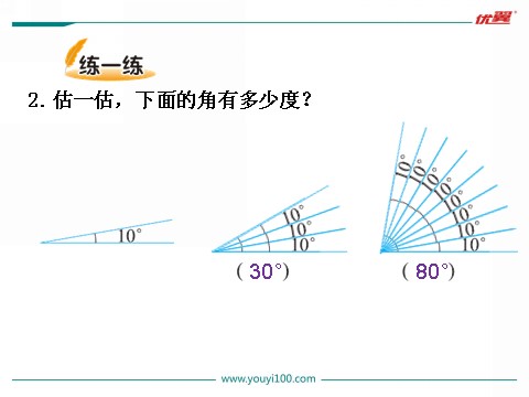 四年级上册数学(北师大版）第5课时 角的度量（一）第9页