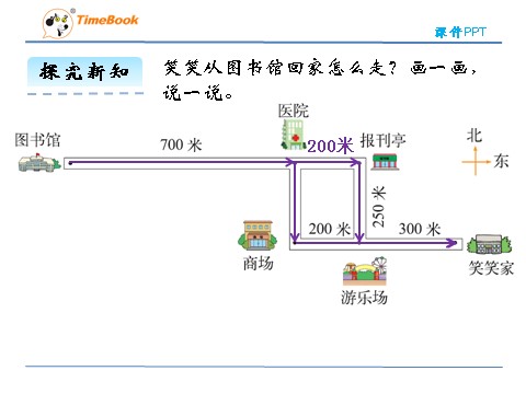 四年级上册数学(北师大版）5.1去图书馆第9页