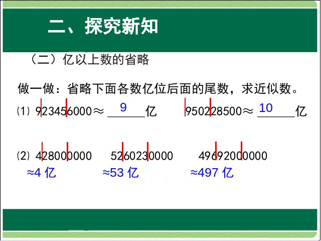 四年级上册数学（人教版）大数的认识:亿以上数的改写和省略教研课第10页