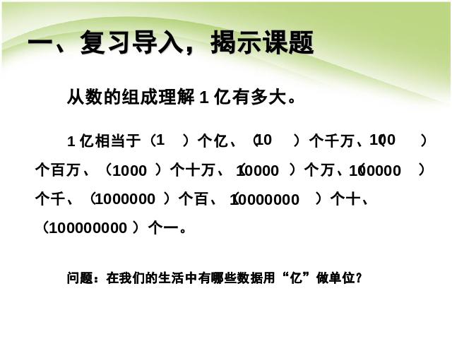 四年级上册数学（人教版）数学ppt第一单元大数的认识:1亿有多大？课件第2页