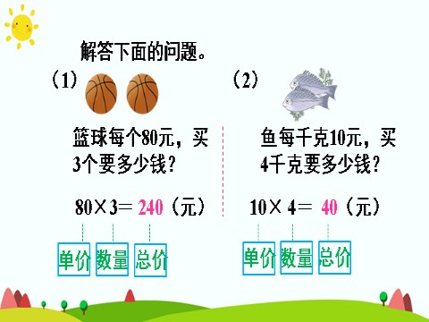 四年级上册数学（人教版）(1)单价、数量和总价第7页