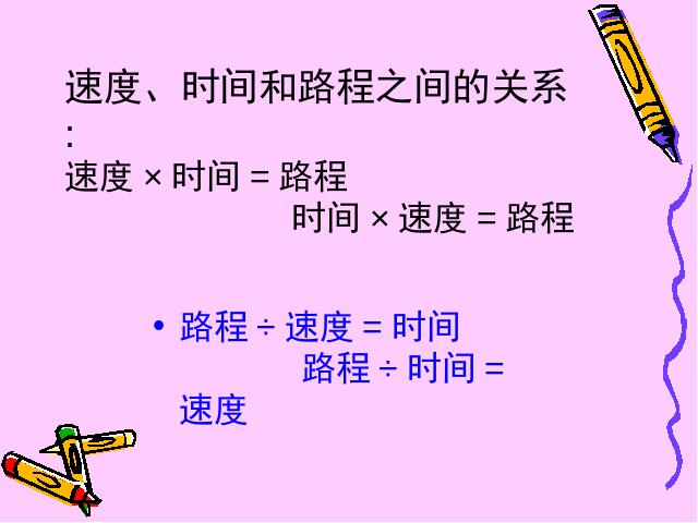 四年级上册数学（人教版）数学《速度、时间和路程之间的关系》(第9页