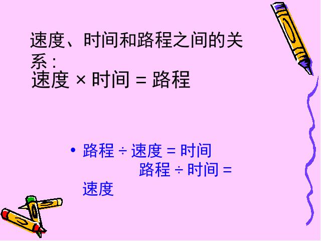 四年级上册数学（人教版）《速度、时间和路程之间的关系》(数学上第8页