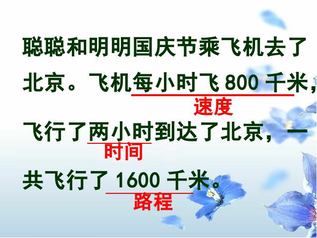 四年级上册数学（人教版）《速度、时间和路程之间的关系》(数学第9页