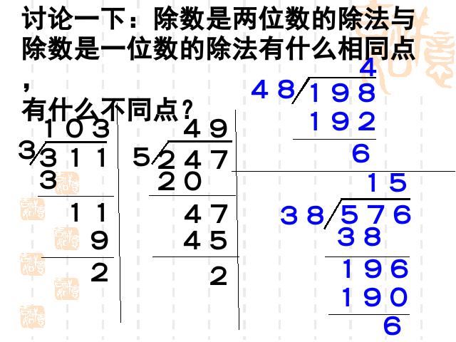 四年级上册数学（人教版）数学《除数是两位数的笔算除法》（）第5页