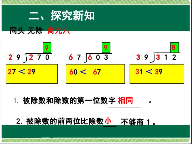 四年级上册数学（人教版）数学笔算除法灵活试商教研课第10页