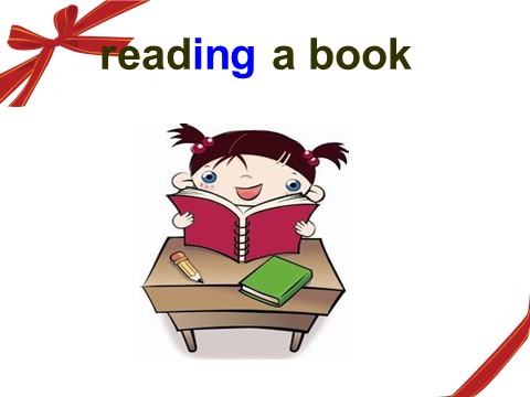 四年级上册英语（外研三起点）Module 2《Unit 1 She’s reading a book》ppt课件3第10页