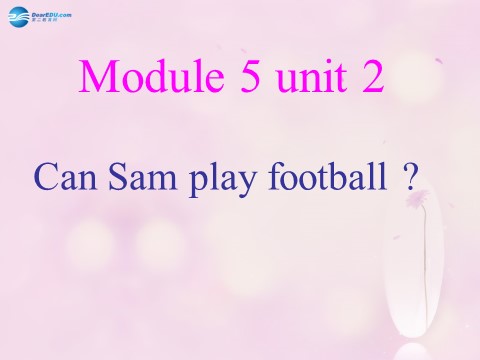 四年级上册英语（外研三起点）Module 5 Unit 2 Can Sam play football课件2 外研版（三起）第1页