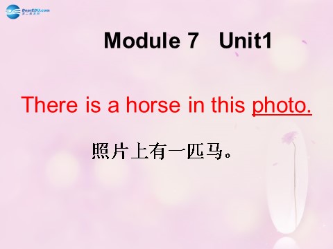 四年级上册英语（外研三起点）Module 7 Unit 1 There is a horse in this photo课件5 外研版（三起）第1页