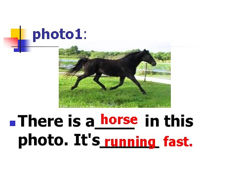 四年级上册英语（外研三起点）Module 7《Unit 1 There is a horse in this photo》ppt课件3第7页
