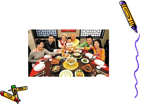 四年级上册英语（外研三起点）Module 10 Unit 1 We have a big family dinner 课件第9页