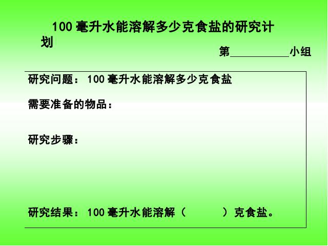 四年级上册科学科学《100毫升水能溶解多少克食盐》第5页