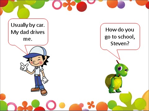 四年级上册英语（SL版）Unit 3 Lesson 2 --How do you usually go to school第10页