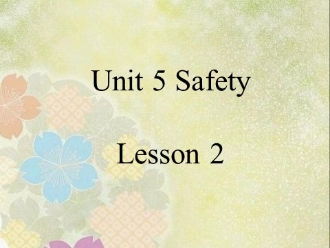 四年级上册英语（SL版）Unit 5 Safety Lesson 2 课件3第1页