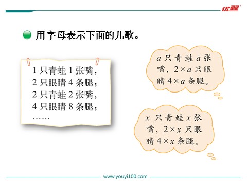 四年级下册数学（北师大）用字母表示数第4页